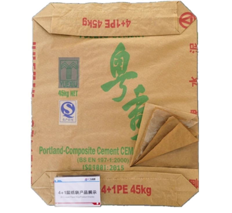 4+1 Plastic Liner Kraft Paper Cement Bag